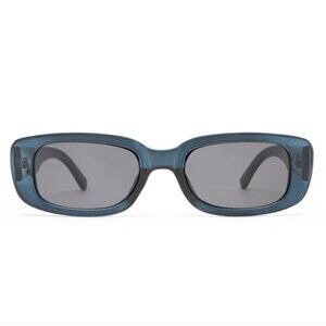 AIRE Ceres Navy Rectangle Sunglasses Smoke Lens Unisex 90s Recycled NWT